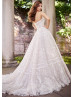 Beaded Strapless Ivory Lace Wedding Dress